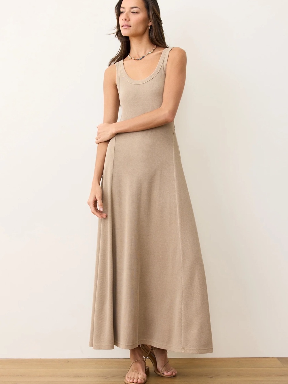 New Marine Layer Lexi Rib Sun-In Fit & Flare Dress in Cocoa Size Small - Picture 12 of 12